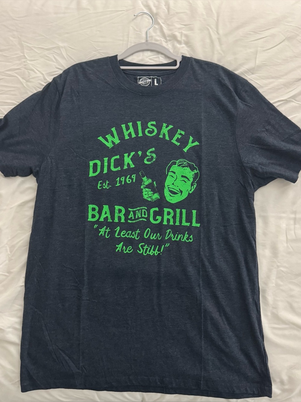 Whiskey Dick's Bar & Grill Graphic T‑Shirt - Navy with Green Print